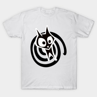 Black Cat Spiral | Twilight Zone Kitty T-Shirt